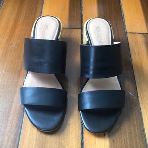 Madewell Kiera Block heel, black leather, 9.5